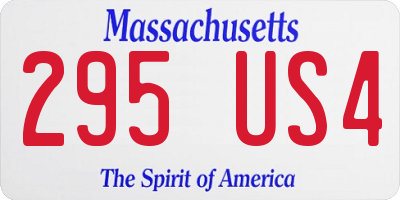MA license plate 295US4