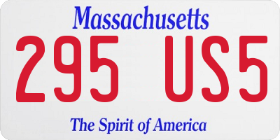 MA license plate 295US5