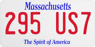 MA license plate 295US7