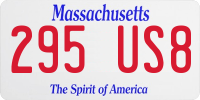 MA license plate 295US8