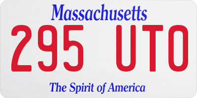 MA license plate 295UT0
