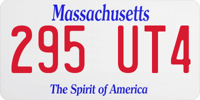 MA license plate 295UT4