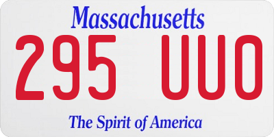 MA license plate 295UU0