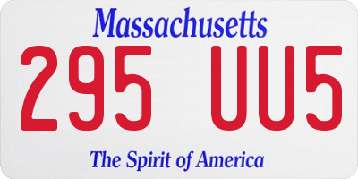 MA license plate 295UU5