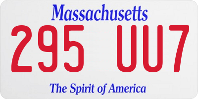 MA license plate 295UU7