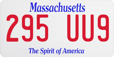 MA license plate 295UU9