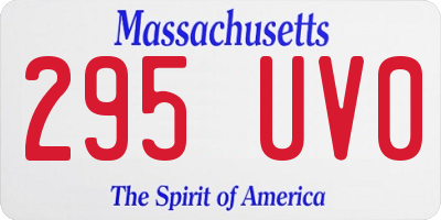 MA license plate 295UV0