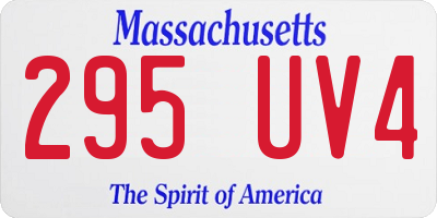 MA license plate 295UV4