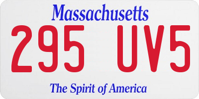MA license plate 295UV5