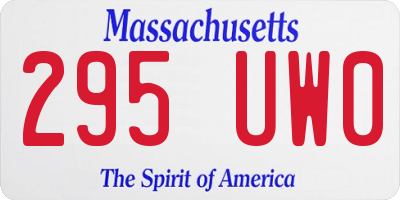 MA license plate 295UW0