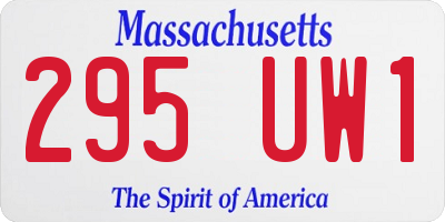 MA license plate 295UW1