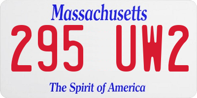 MA license plate 295UW2