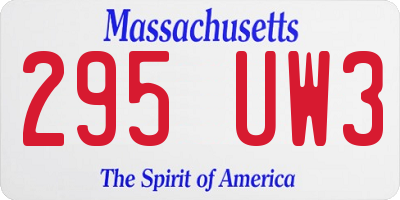 MA license plate 295UW3