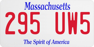 MA license plate 295UW5