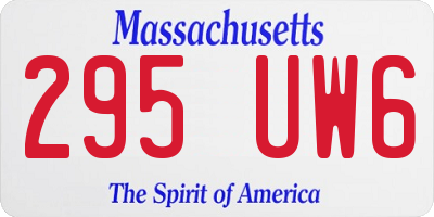 MA license plate 295UW6