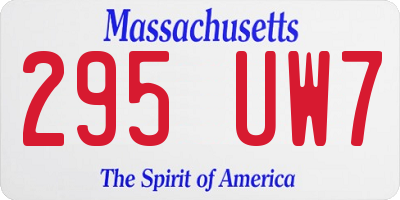 MA license plate 295UW7