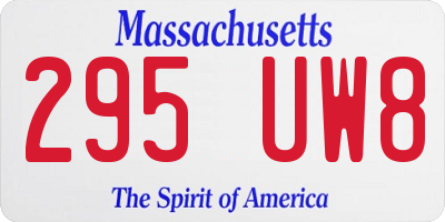 MA license plate 295UW8