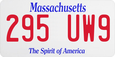 MA license plate 295UW9
