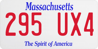 MA license plate 295UX4
