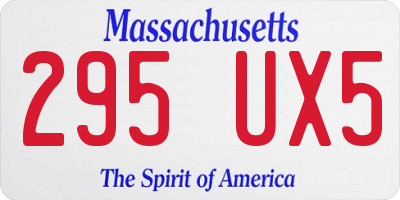 MA license plate 295UX5