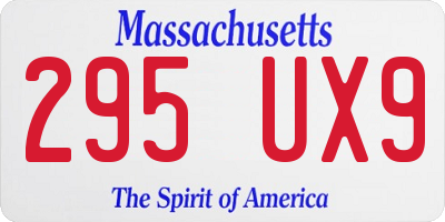 MA license plate 295UX9