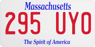 MA license plate 295UY0