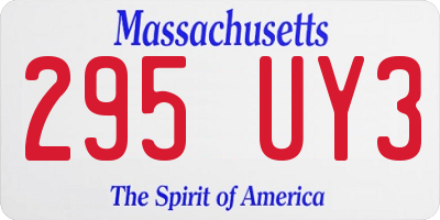 MA license plate 295UY3