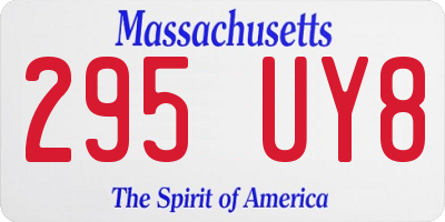 MA license plate 295UY8
