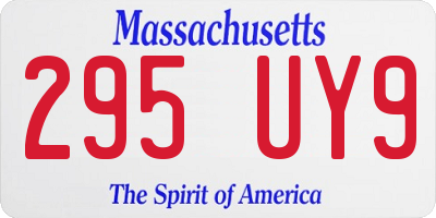 MA license plate 295UY9