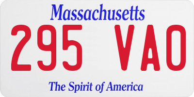 MA license plate 295VA0
