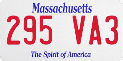 MA license plate 295VA3