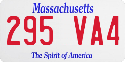 MA license plate 295VA4