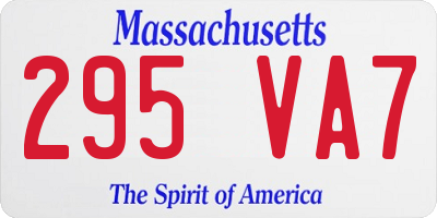 MA license plate 295VA7
