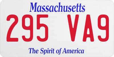 MA license plate 295VA9