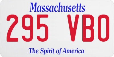 MA license plate 295VB0