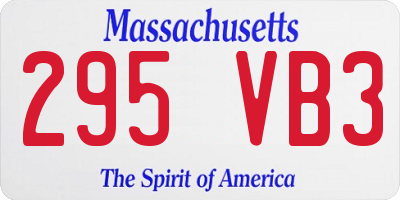 MA license plate 295VB3