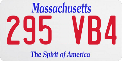 MA license plate 295VB4
