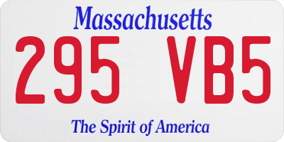 MA license plate 295VB5