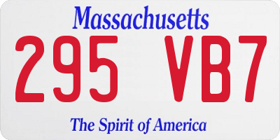 MA license plate 295VB7