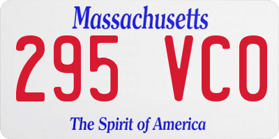 MA license plate 295VC0
