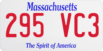 MA license plate 295VC3