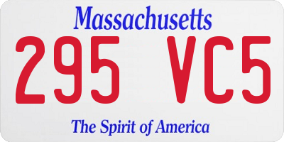 MA license plate 295VC5