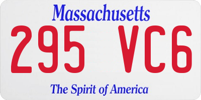 MA license plate 295VC6