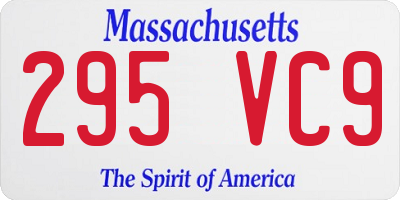MA license plate 295VC9