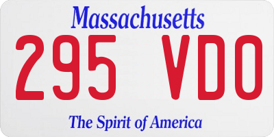 MA license plate 295VD0