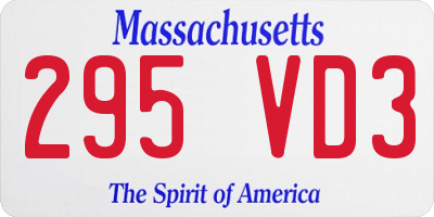 MA license plate 295VD3