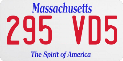 MA license plate 295VD5