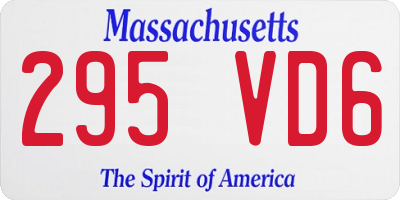 MA license plate 295VD6