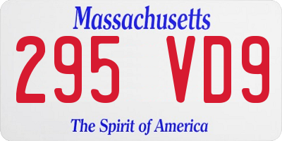 MA license plate 295VD9