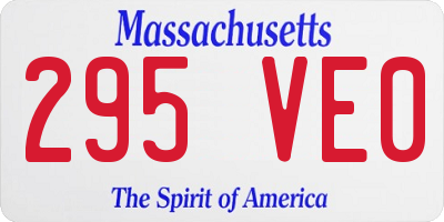MA license plate 295VE0
